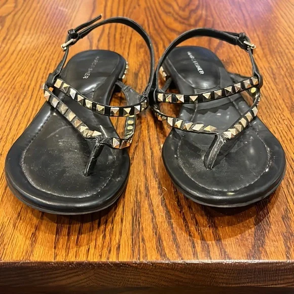 Marc Fisher Black Studded Gladiator Sandals - Picture 2 of 4